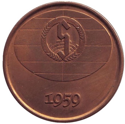 Йохан Вильгельм Снелльман. Памятный жетон. 1959 год, Финляндия. (Тип 1).