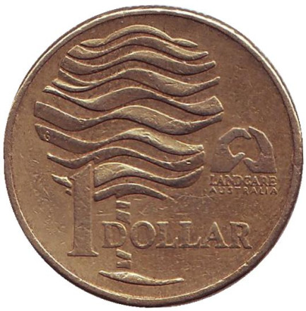 Монета 1 доллар. 1993 год, Австралия. Из обращения. Landcare Australia — организация по защите окружающей среды.