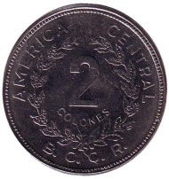 Монета 2 колона. 1983 год, Коста-Рика. Монета 2 колона. 1983 год, Коста-Рика.