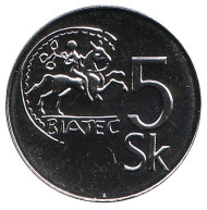 Монета 5 крон. 2004 год, Словакия. BU. Кельтская монета Биатек. Монета 5 крон. 2004 год, Словакия. BU. Кельтская монета Биатек.