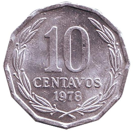 Монета 10 сентаво. 1978 год, Чили. aUNC.