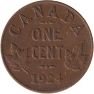 Монета 1 цент. 1924 год, Канада. Монета 1 цент. 1924 год, Канада.