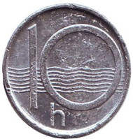 Монета 10 геллеров. 1996 год, Чехия. Монета 10 геллеров. 1996 год, Чехия.