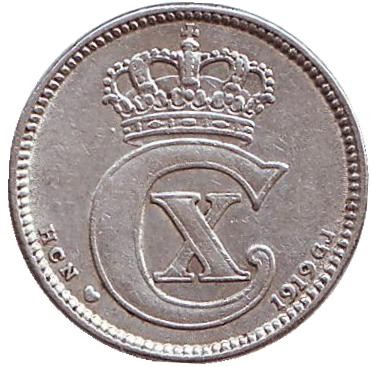 Монета 25 эре. 1919 год, Дания.