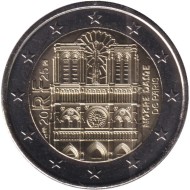 Монета 2 евро. 2025 год, Франция. Собор Парижской Богоматери. Монета 2 евро. 2025 год, Франция. Собор Парижской Богоматери.