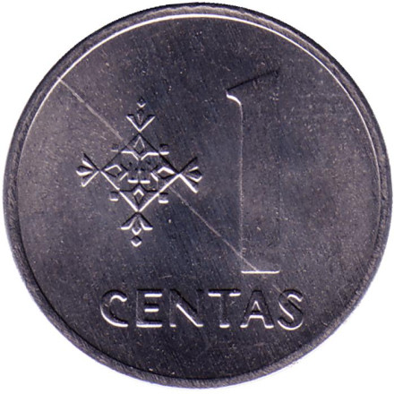 Монета 1 цент, 1991 год, Литва. UNC.