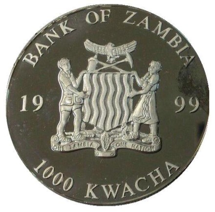 Монета 1000 квач. 1999 год, Замбия. 100 евро, оборотная сторона. Единая валюта Европы. Монета 1000 квач. 1999 год, Замбия. 100 евро, оборотная сторона. Единая валюта Европы.