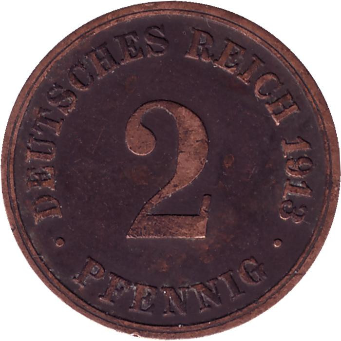 2 пфеннига 1913 года цена
