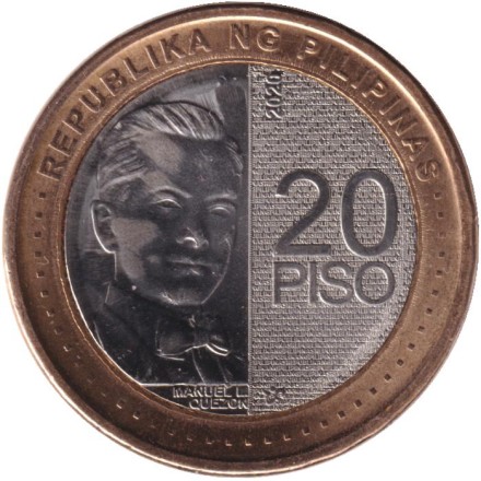 Монета 20 песо. 2020 год, Филиппины. Мануэль Луис Кесон-и-Молина. Монета 20 песо. 2020 год, Филиппины. Мануэль Луис Кесон-и-Молина.