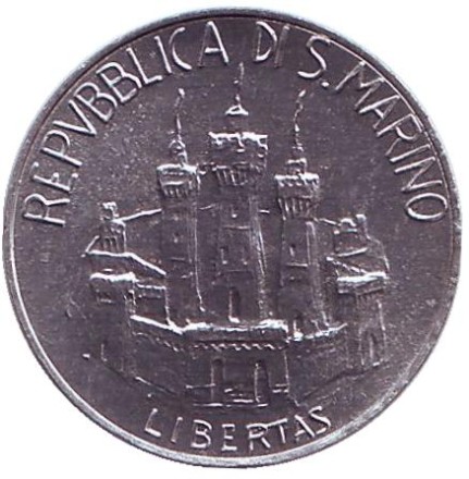 Монета 5 лир. 1984 год, Сан-Марино. Галилео Галилей.
