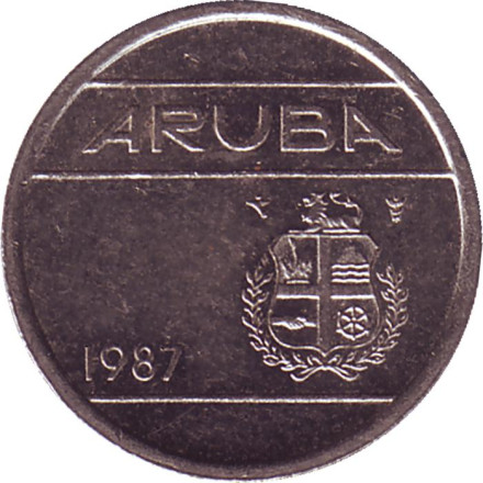 Монета 5 центов. 1987 год, Аруба. Из обращения.
