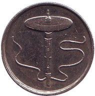 Монета 5 сен. 1997 год, Малайзия. Волчок. Монета 5 сен. 1997 год, Малайзия. Волчок.