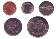 Набор монет Малайзии (5 штук). 1-50 сен, 2005 год, Малайзия. Набор монет Малайзии (5 штук). 1-50 сен, 2005 год, Малайзия.