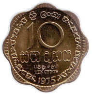 Монета 10 центов. 1975 год, Шри-Ланка. UNC. Монета 10 центов. 1975 год, Шри-Ланка. UNC.