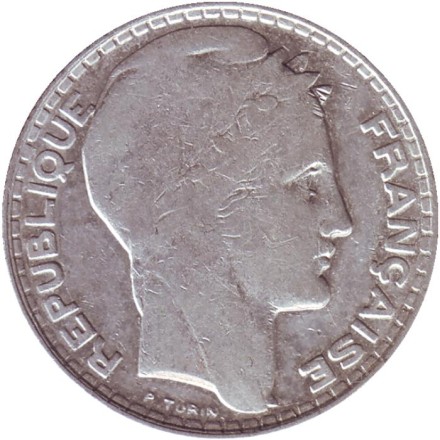 Монета 10 франков. 1931 год, Франция. Монета 10 франков. 1931 год, Франция.