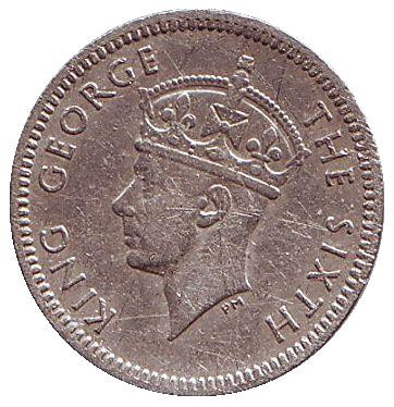 Монета 3 пенса. 1949 год, Южная Родезия.