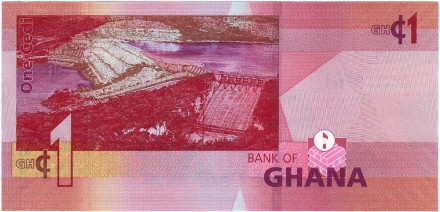 Банкнота 1 седи. 2019 год, Гана. Большая шестерка.