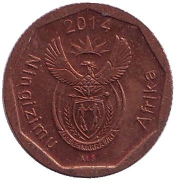 Монета 10 центов. 2014 год, Южная Африка. Лилия. Монета 10 центов. 2014 год, Южная Африка. Лилия.