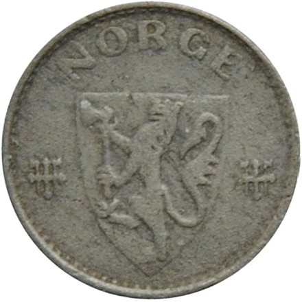 Монета 10 эре. 1941 год, Норвегия. (цинк) Монета 10 эре. 1941 год, Норвегия. (цинк)