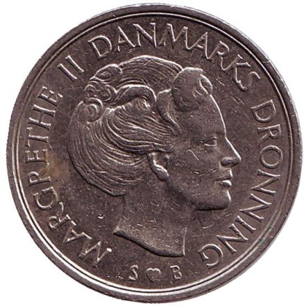 Монета 1 крона. 1978 год, Дания.