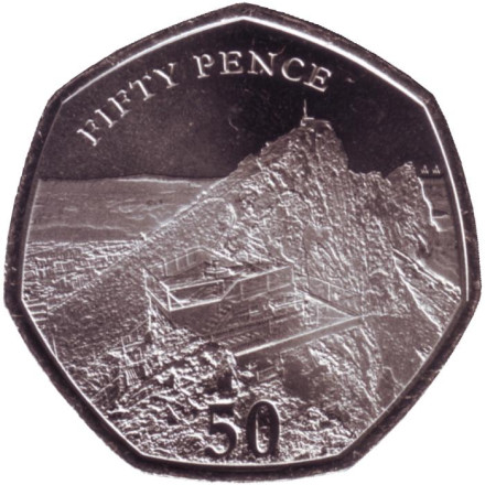 Монета 50 пенсов. 2020 год, Гибралтар. Обзорная площадка SKYWALK.