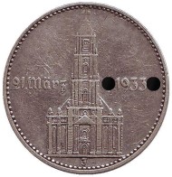 Монета 2 рейхсмарки. 1934 год, Германия (Третий Рейх). (J). Монета 2 рейхсмарки. 1934 год, Германия (Третий Рейх). (J).
