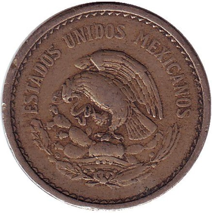 Монета 10 сентаво. 1936 год, Мексика.