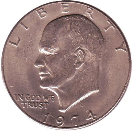 Дуайт Эйзенхауэр. 1 доллар, 1974 год (D), США.