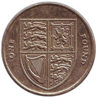Королевский Щит. Монета 1 фунт. 2014 год, Великобритания.