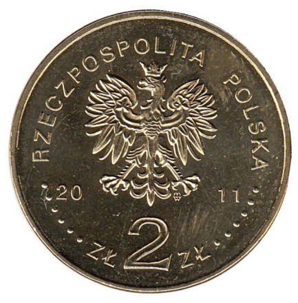 Монета 2 злотых, 2011 год, Польша. Фердинанд Оссендовский.