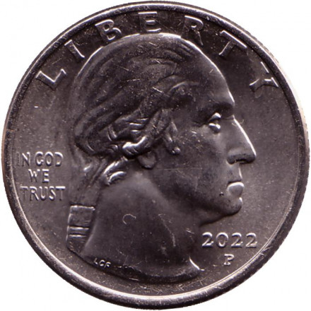 Монета 25 центов. 2022 год (P), США. Майя Анжелу. Серия "Американские женщины". Монета 25 центов. 2022 год (P), США. Майя Анжелу. Серия "Американские женщины".