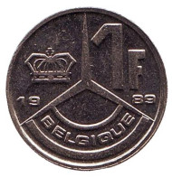 Монета 1 франк. 1989 год, Бельгия (Belgique). Монета 1 франк. 1989 год, Бельгия (Belgique).