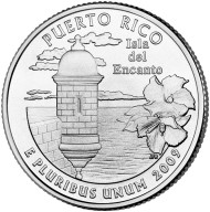 Монета 25 центов (P). 2009 год, США. Пуэрто-Рико. Штат № 52. Монета 25 центов (P). 2009 год, США. Пуэрто-Рико. Штат № 52.