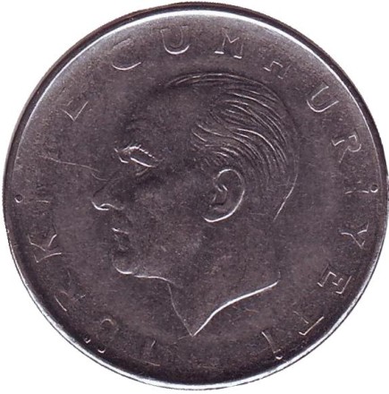 Монета 1 лира. 1976 год, Турция.
