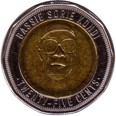 Монета 25 центов. 2022 год, Сьерра-Леоне. Басси Сори Конди.