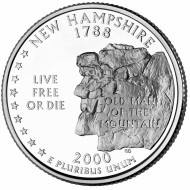 Монета 25 центов (D). 2000 год, США. Нью-Гэмпшир. Штат № 9. Монета 25 центов (D). 2000 год, США. Нью-Гэмпшир. Штат № 9.