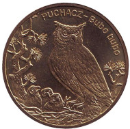 Монета 2 злотых, 2005 год, Польша. Филин (Пугач). Монета 2 злотых, 2005 год, Польша. Филин (Пугач).