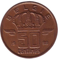 Монета 50 сантимов. 1998 год, Бельгия. (Belgie) Монета 50 сантимов. 1998 год, Бельгия. (Belgie)