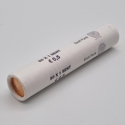 Монета 1 цент. 2012 год, Эстония. Ролл (50 монет).