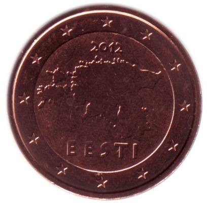 Монета 1 цент. 2012 год, Эстония. Ролл (50 монет).
