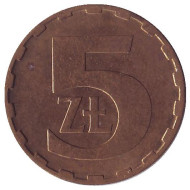 Монета 5 злотых. 1988 год, Польша. Из обращения.