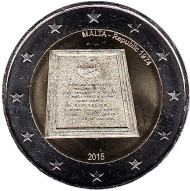 Монета 2 евро. 2015 год, Мальта. Провозглашение республики.