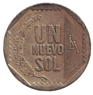 Монета 1 соль. 2009 год, Перу. Монета 1 соль. 2009 год, Перу.