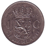 Монета 1 гульден. 1969 год, Нидерланды. (петух) Монета 1 гульден. 1969 год, Нидерланды. (петух)