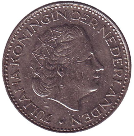 Монета 1 гульден. 1969 год, Нидерланды. (петух)