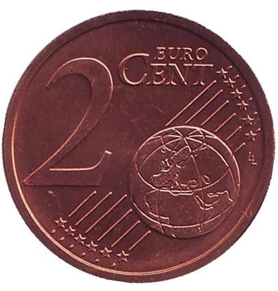 Монета 2 цента. 2002 год (A), Германия.