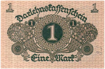 Банкнота 1 марка. 1920 год, Веймарская республика. P-58. Пресс.