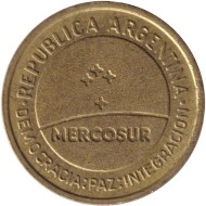 Монета 50 сентаво. 1998 год, Аргентина. Меркосур - общий рынок стран Южной Америки. Монета 50 сентаво. 1998 год, Аргентина. Меркосур - общий рынок стран Южной Америки.