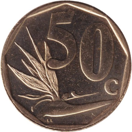 Монета 50 центов. 2020 год, ЮАР. Стрелитция.