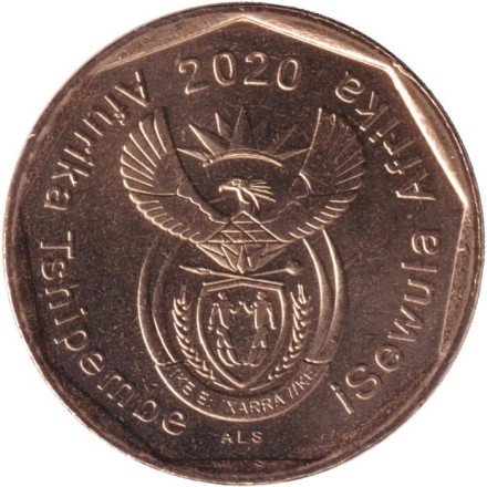 Монета 50 центов. 2020 год, ЮАР. Стрелитция.